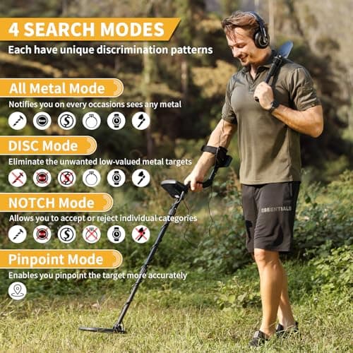 Upgraded Metal Detector for Adults, Easy to Use Higher Accuracy Metal Detector Advanced DSP Chip with 12'' Detection Depth Lightweight Waterproof for Beach Yard