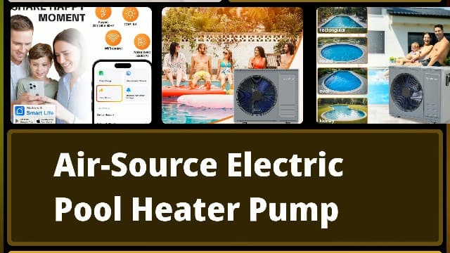 35100 BTU Above Ground Pool Heater 10000 Gallon Swimming Pool Heater Pump Heating or Cooling Electric Pool Heater For Inground Pool WiFi Control Schedule 220V 60HZ