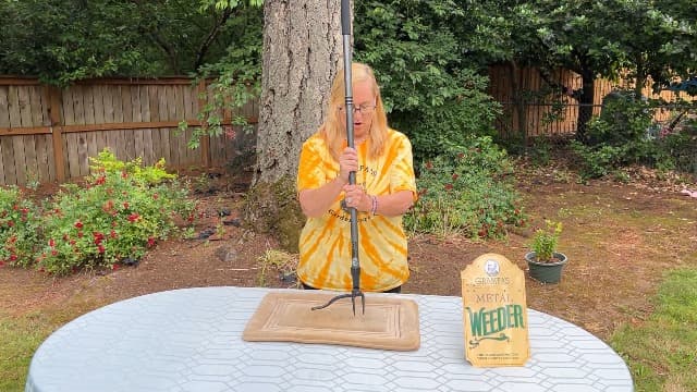 Grampa's Metal Weeder - Stand Up Weed Puller Tool with Steel Long Handle - Made with All Steel Handle & 4-Claw Steel Head - Easily Remove Weeds Without Bending, Pulling, or Kneeling (Black)