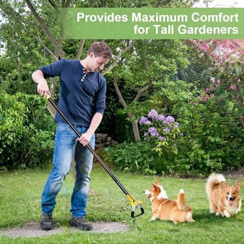 Adjustable Garden Hoe - Heavy-Duty Long Handle Loop Stirrup Hoe for Weeding, Black, 30-61 Inche (30-70 Inch)