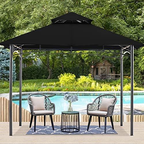 MASTERCANOPY Outdoor Garden Gazebo for Patios with Stable Steel Farme(9x9, Black)