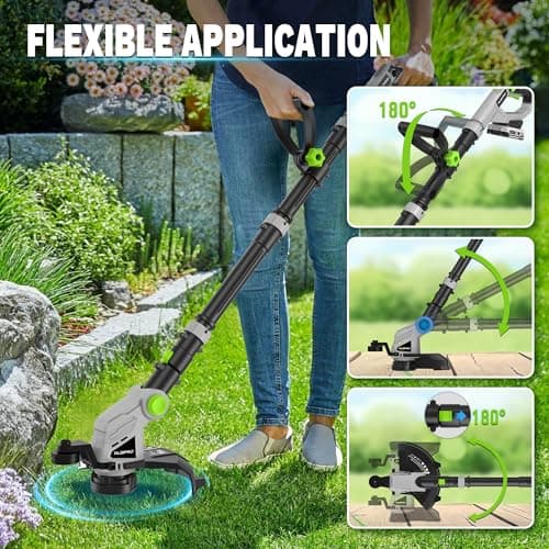 Cordless String Trimmer 3-in-1 Weed Wacker 12-Inch Grass Trimmer with Fast Charger and 2.0Ah Battery, Weed Wacker Cordless with Auto Line Feed, Weed Eater for Lawn Care