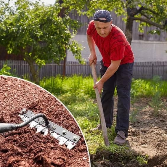 Iron Rake 2.0, Weed Puller Tool, Gardenia Iron Weeding Rake, Carbon Steel Garden Weeding Iron Weeding rake, Detachable Gardening Hand Weeder Puller Tool for Gardening and Weeding (8 Tooth)