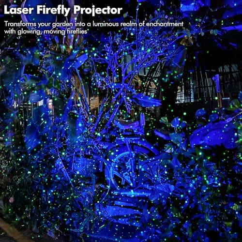 Firefly Garden Lights Laser Star Projector, Outdoor Decorative Lighting with Blue Nebula for Garden Indoor Outdoor