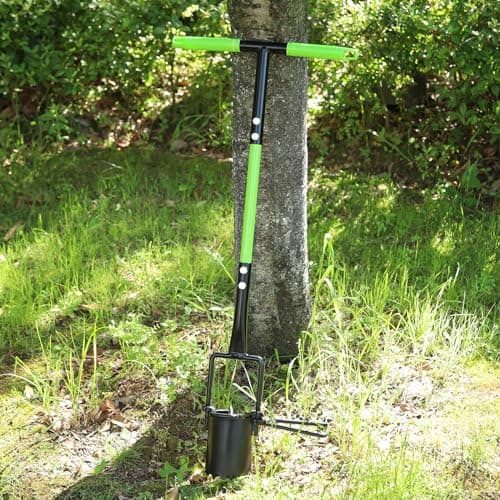 Long Handled Bulb Planter Tool 5 in 1 Lawn and Garden Tool for Digging and Digging Holes for Planting Flowers Turf Transplants Planting Tool Double Pedal with T-Long Handle