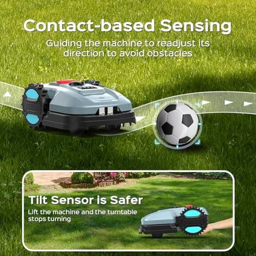 Robotic Lawn Mower, Smart Robot Lawnmower with Obstacle Avoidance, Scheduled Cutting, Self-Charging, Height Adjustment, Ideal for Small to Medium Lawns (Up to 4300 sq.ft)