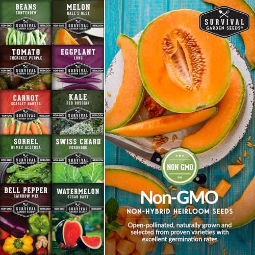 Drought-Tolerant Vegetable Seed Collection - 10 Packets of Seeds to Grow Drought-Resistant Plants for Growing in Home Vegetable Gardens - Non-GMO Heirloom Open-Pollinated - Survival Garden Seeds