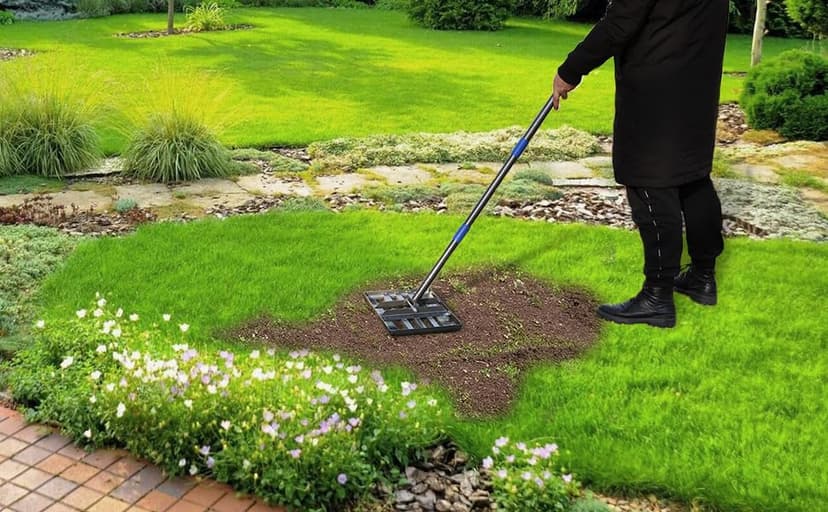 Heavy Duty Leveling Rake for Lawn, Yard & Soil - 5FT Stainless Steel Garden Tool, Rust-Proof Dirt Leveler for Turf, Golf & Football Fields