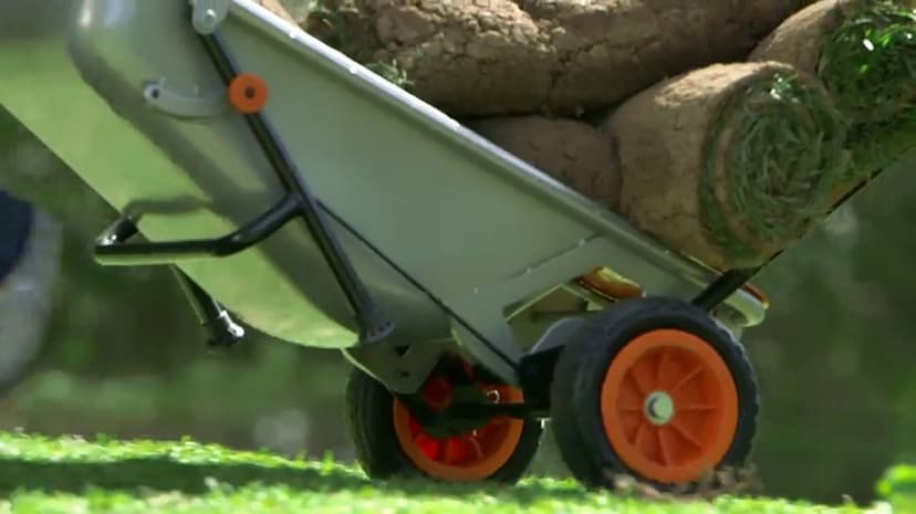 WORX Aerocart 8-in-1 Wheelbarrow / Yard Cart / Dolly + Attachable Wagon Kit