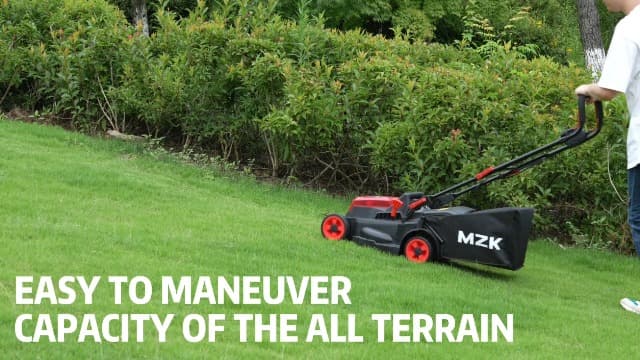 MZK 40V(2 x 20V) 13”Cordless Electric Lawn Mower,with 4-Position Height Adjustment,Compact and Lightweight Push Battery Powered Lawn Mower (2 * 4AH Batteries)