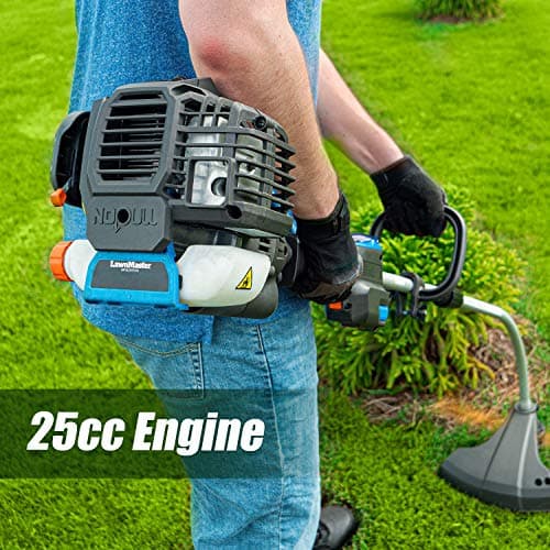LawnMaster NPTGCP2517B No-Pull Gas String Trimmer with Electric Start 25cc 2 Cycle,17-Inch