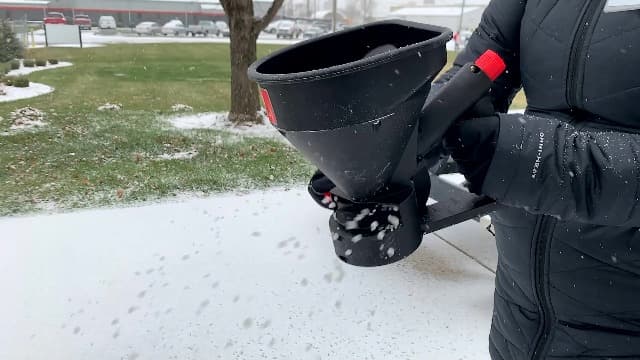 Brinly HHS3-5BH 5lb. All-Season Handheld Spreader with Easy-Fill Design for Seed, Ice Melt, & Fertilizer