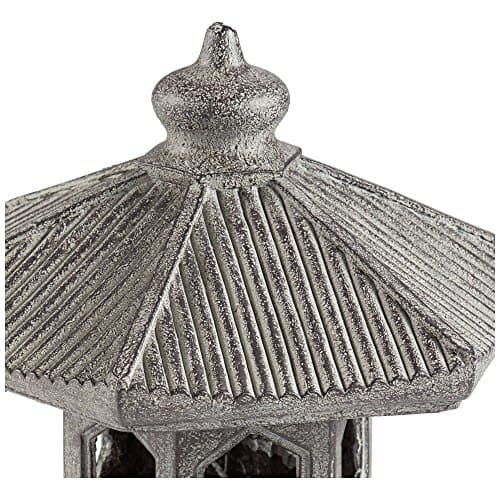John Timberland Pagoda Statue Sculpture Asian Japanese Garden Decor Indoor Outdoor Front Porch Patio Yard Outside Home Balcony House Exterior Lawn Gray Old Faux Stone Finish Resin 16 1/2" Tall