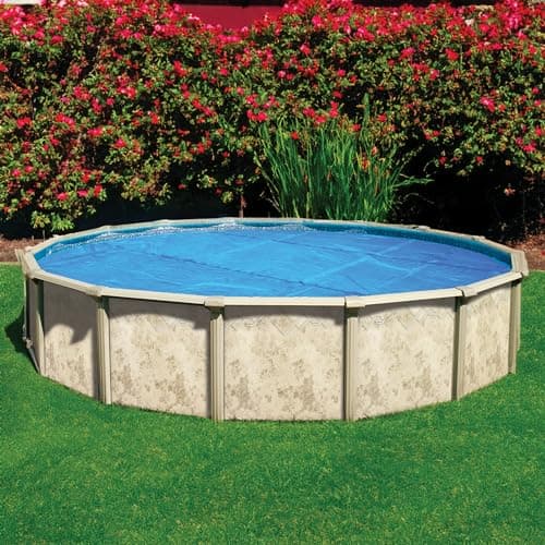 In The Swim 24' Standard Blue Round Solar Pool Cover 8 Mil for Solar Heating Above Ground Pools and Inground Pools