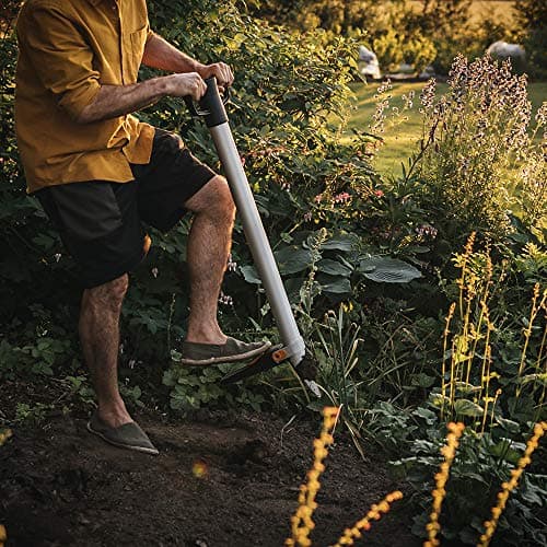 Fiskars Xact Standing Bulb Planter, 41.3 Inch, Silver