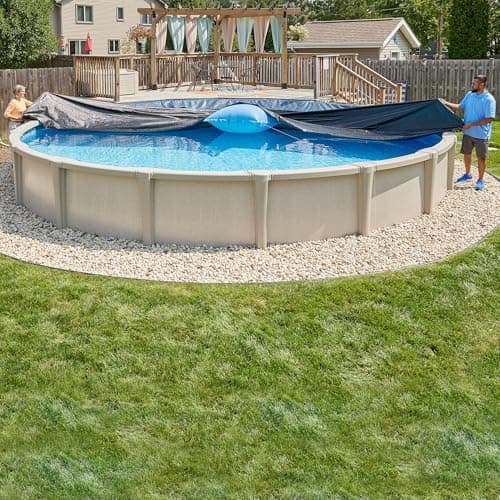 Doheny’s Commercial-Grade Winter Pool Covers for Above Ground Pools | Featuring Doheny’s Exclusive Tear Resistant Weave | The Best Winter Covers for Le$$! (12' x 24' Oval, Economy - 4 Yr.)