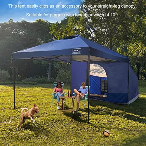 KAMPKEEPER Side Tent,Camping Tent for 10' x 10' Pop Up Canopy, Easy Set Up Gazebo,Compatible with 10' Wide Canopy Tents（Blue）