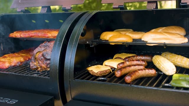 PIT BOSS 10697 Table Top Wood Grill With Temperature Control, Mahogany