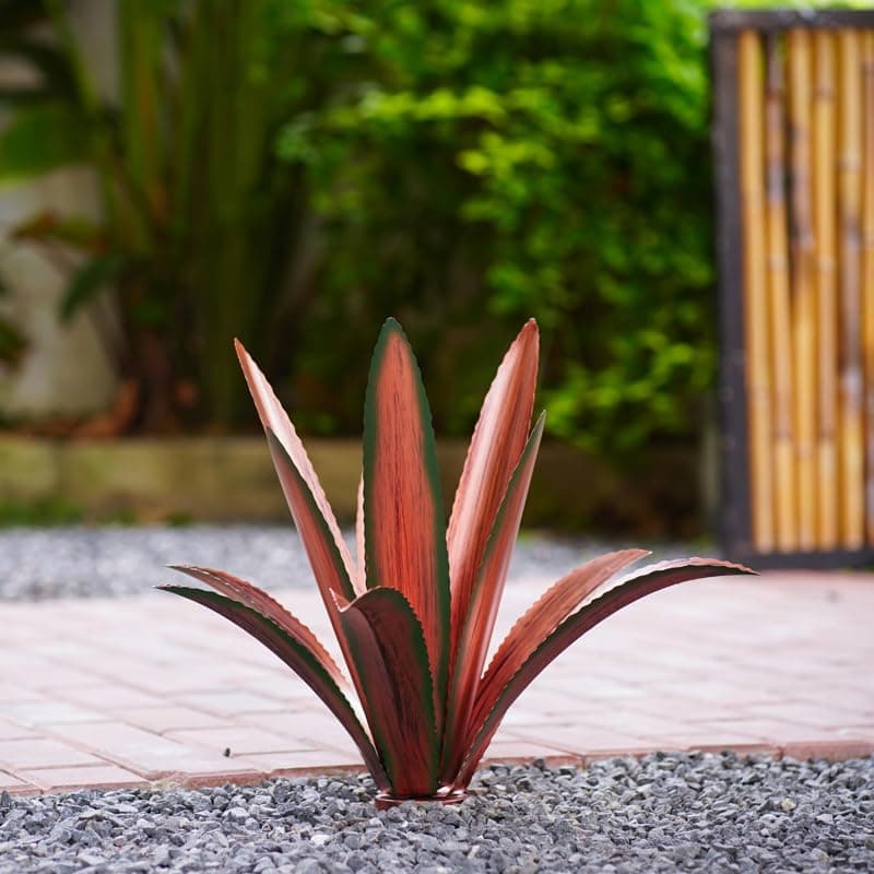 Metal Agave Plant Home Decor, Enlarge Thickened Metal Agave Garden Art for Outdoor Decor, Patio Lawn, Garden Sculpture Statue Green