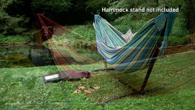 Sunnydaze Double Brazilian Cotton Hammock for Outside - 450-Pound Capacity Outdoor Hammock - Sunset