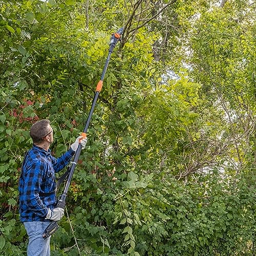 Scotts CLPS40020S 20-Volt 2-in-1 Cordless Covertible Pole Saw/Pole Hedge Trimmer, 2.0Ah Battery and Fast Charger Included