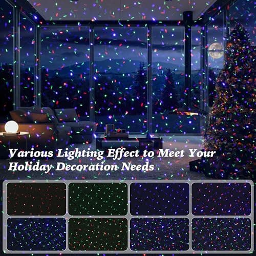 Christmas Laser Lights Projector Outdoor, AIRIVO 3 Color Motion Firefly Lights Projector, Moving Red, Green and Blue Star Light Waterproof with Remote Control for Garden,Home, Landscape