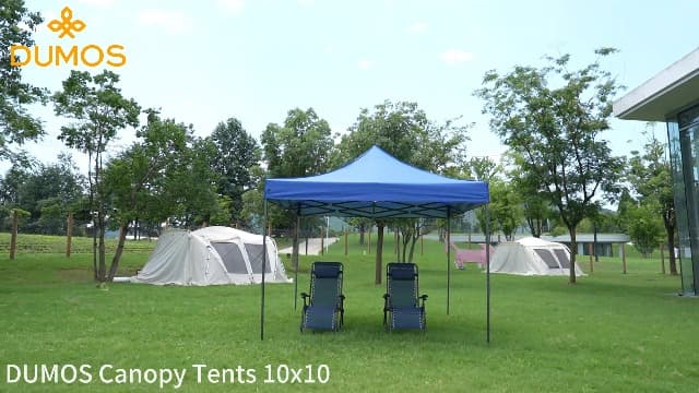 DUMOS Canopy Tents 10x10 Heavy Duty with Sand Bags, Pop Up Canopy for Vendor Market,Parties,Backyard with Carrying Bag, Waterproof Portable Tent Pop Up Shade 10FT WH