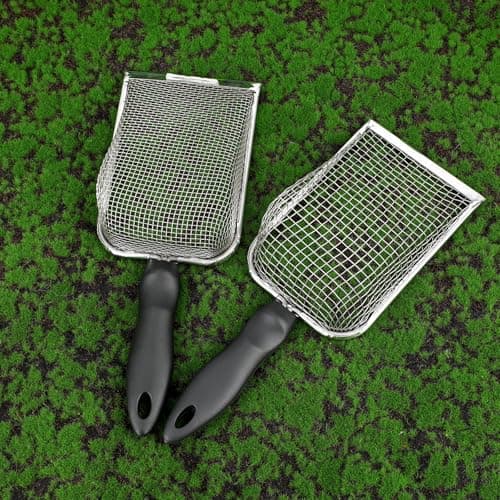 2pcs Gardening Soil Sifter, 5 & 2.8mm Garden Sand Compost Sieves Dirt Rocks Scoop Shovels with Ergonomic Handle Planting Tool Accessories Supplies