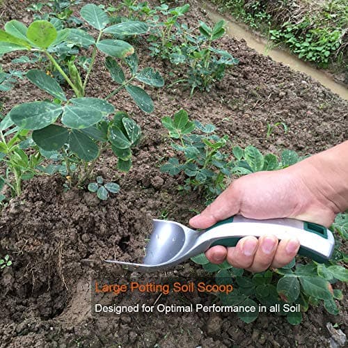 Large Potting Soil Scoop, Kbenison Garden Trowel, Bent-Proof Gardening Hand Shovel, Fertilizer Feed Scooper, One-Piece Aluminum, Ergonomic Handle