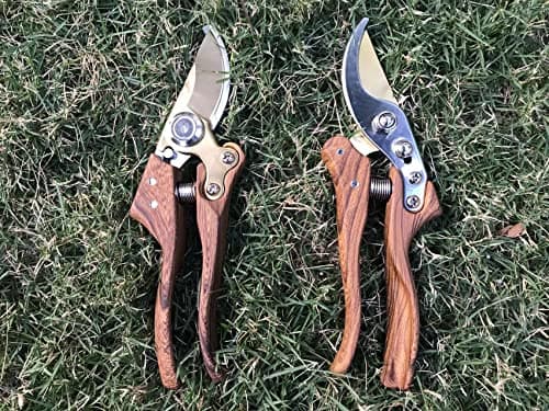 Garden Shears, Japanese Floral branch cutters, Snips for Gardening, Flower scissors Florist clippers, Hand Held Pruners for Gardening Heavy Duty, Pruning shears for garden (Wood grain)