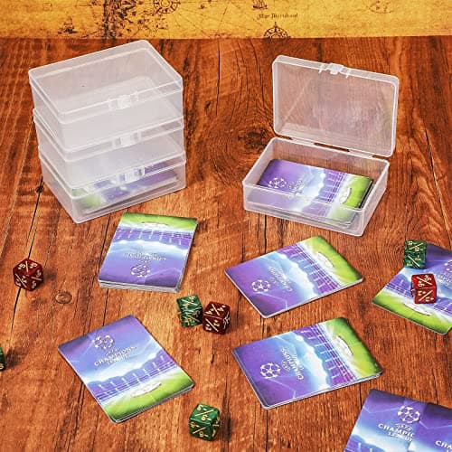Vicenpal 12 Pcs Playing Card Boxes Clear Plastic Deck Cases Trading Card Storage Boxes Compatible with MTG TCG 100 Game Cases Holder 4.45 x 2.91 x 1.35 Inch