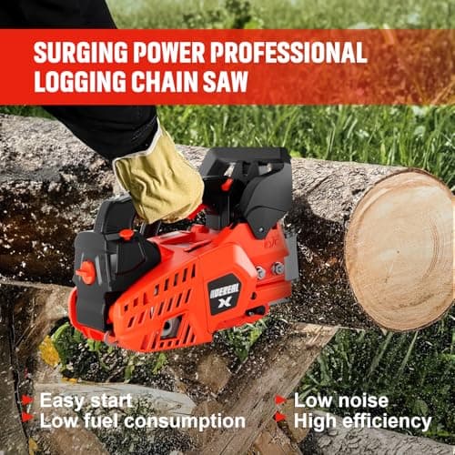 12 Inch Gas Chainsaw, 25.4CC 2-Stroke Top Handle Gas Powered Chainsaw Petrol Handheld Cordless Chain Saw for Tree Wood Cutting