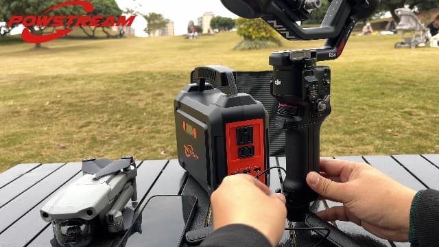 POWSTREAM 300W Solar Powered Generator 296Wh Portable Power Station with Solar Panel Foldable 60W Included, Battery Charger Power Bank with AC Outlet for RV Trip Camping Emergency Home Outage CPAP
