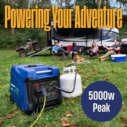 Westinghouse 5000 Peak Watt Super Quiet Dual Fuel Portable Inverter Generator, Wheel & Handle Kit, Gas & Propane Powered, RV Ready, CO Sensor, Parallel Capable