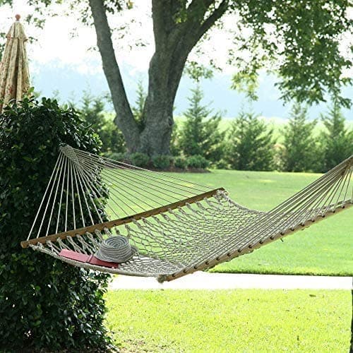 Original Pawleys Island 13OC Original Deluxe Cotton Rope Hammock with Free Extension Chains & Tree Hooks, Handcrafted in The USA
