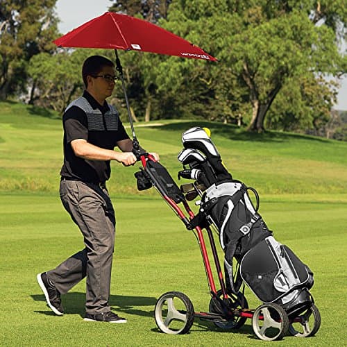Versa-Brella UPF 50+ Personal Sun Shade - Portable Umbrella for Sports & Outdoors - Secure Clamp, 360-Degree Swivel Adjustable Position for Maximum Sun Protection - Compact with Carry Case