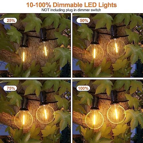 GPATIO 120FT Outdoor String Lights, Waterproof Patio Lights with 64 Hanging Globe G40 Bulbs, 2700k Shatterproof for Backyard Balcony Party Camping Outside Decor