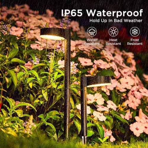 8 Pack Solar Pathway Lights - Modern Waterproof 12 LED Outdoor Solar Lights for Yard, Up to 12 Hrs