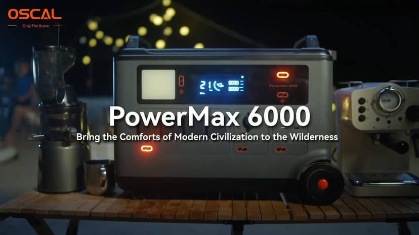 OSCAL PowerMax 6000 Solar Generator with 3×400W Solar Panel, 120V/240V Split Phase Voltage 6000W AC Outlets (7200W Peak), 2200W AC Charging/2400W Solar Charging, Emergency for Home, Battery Backup