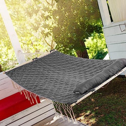 Hombys Outdoor Hammock Pad & Pillow Set, 2 Person Hammock Pad, Grey