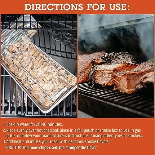 Camerons All Natural Oak Wood Chips for Smoker - 260 Cu. in. Bag, Approx 2 Pounds - Kiln Dried Coarse Cut BBQ Grill Wood Chips for Smoking Meats - Barbecue Smoker Accessories - Grilling Gifts for Men