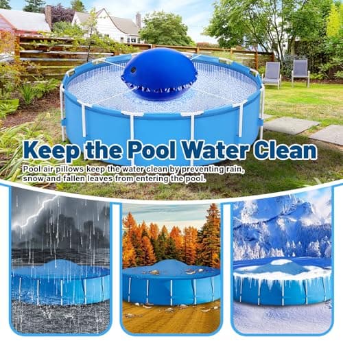 Pool Pillows for Above Ground Pools 4x4 FT Pool Pillow for Winterizing with Boston Valve 0.4mm PVC Air Pillow for Above Ground Pool Winter Swimming Pool Closing Kits with 50ft Rope (2 PCS)