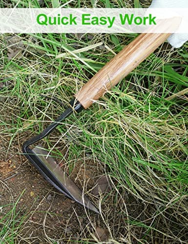 TOYPOPOR Japanese Weeding Sickle Hoe, Gardening Tools, Weed Remover, Hand Weed Cutter, Kama Twisted Scythe with High Carbon Steel Blade for Cutting Grass, Soil loosening, harvesting, Digging