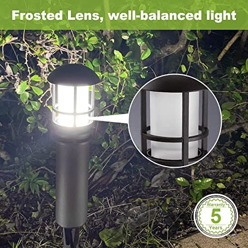 VOLISUN Outdoor LED Landscape Lighting,12-Pack 3W 12V Low Voltage Pathway Lights,Outdoor Waterproof Garden Lights,Aluminum Housing ETL Listed,CRI 90+,3000K Warm White for Driveway Sidewalk