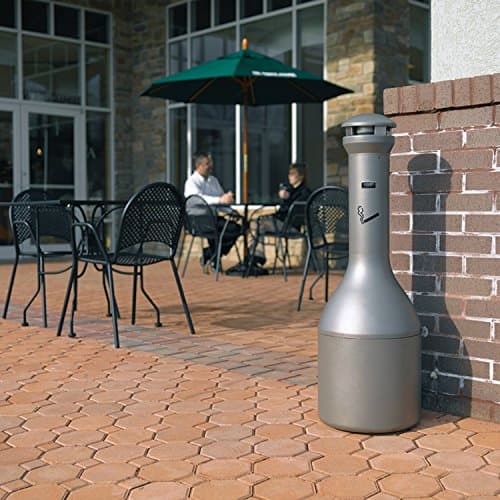 Rubbermaid Commercial Products Infinity Metal Smoker's Pole, Silver, Round for Cigarette Disposal, Outdoor Ashtray For Bars/Restaurants/Offices/Malls