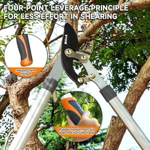AIRAJ 27” Anvil Loppers for Tree Trimming Heavy Duty with Compound Action,Tree Branch Cutter with 2 Inch Cutting Capacity,Chops Thick Branches Ease,Garden Lopper Pruning Shears Heavy Duty,Tree Trimmer
