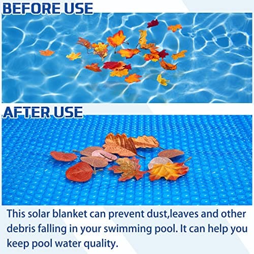 Frienda 6 x 6 ft Pool Hot Tub Solar Cover, 16 Mil Heavy Duty Trimmable Floating Thermal Blanket Spa Bubble Cover for Hot Tub Inground Pools Swimming Insulating Solar Heating