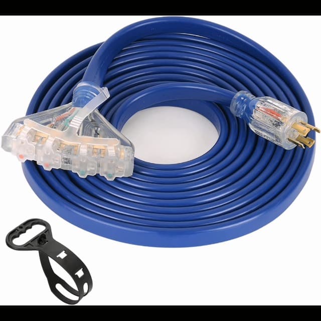 S7 25 Feet Heavy Duty Generator Adaptor Extension Cord,Locking Cord,NEMA L14-30P/Four 5-20R, 4 Prong 10 Gauge Flexible Generator Cable