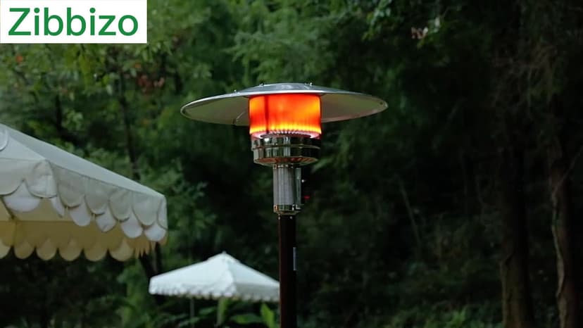 Propane Heater, 48,000 BTU Outdoor Heaters for Patio with Auto-off Safety Protection System, Double-Layer Stainless Steel with Wheels for Backyard, Deck, Garden, Porch