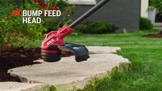 Skil LT4823B-10 PWR CORE 20 Brushless 20V 13'' String Trimmer Kit, Includes 4.0Ah Battery and Charger, Red